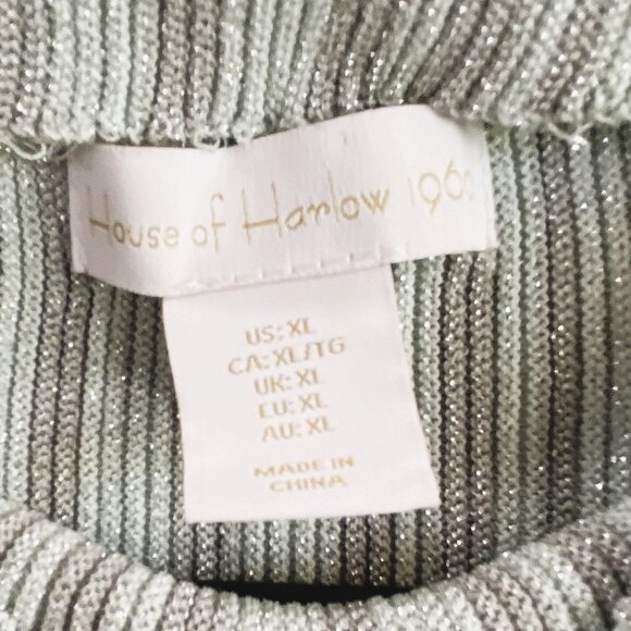 House of Harlow 1960 | Ribbed Tank Tunic‎ Mint Green/White Striped | SZ XL Women - Picture 6 of 13